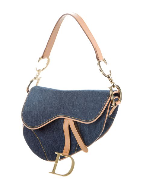 denim dior saddle bag